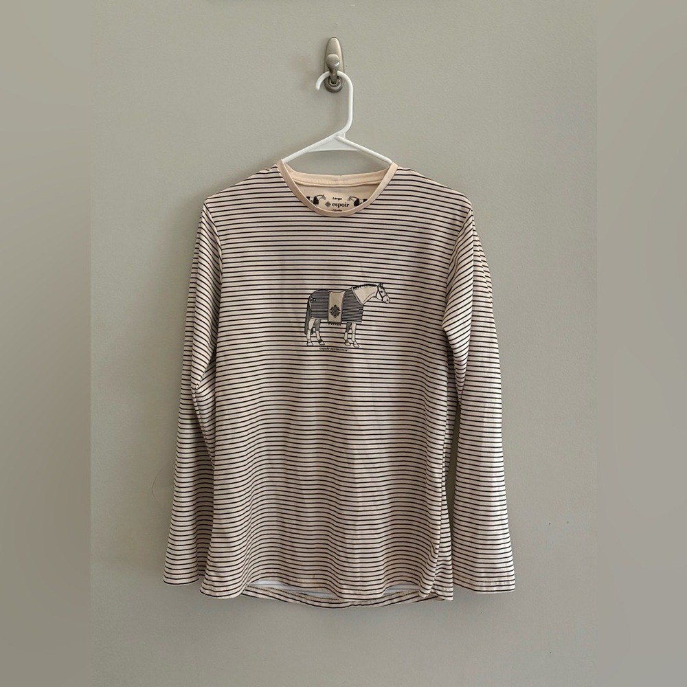 Espoir Equestrian Lumiere Tan Horse Long Sleeve Tee UV Protection | Size Large